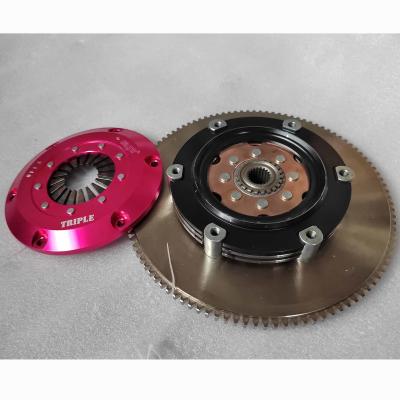 China Triple Disc 4140 Steel Performance Clutch Kit For Mitsubishi Lancer Mitsubishi 4G93 140mm Friction Plate for sale