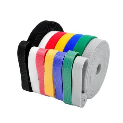 China Colorful Recycled Reusable 100% Nylon Fabric Sustainable Adhesive Double Side Selfgripping Back To Hook And Loop Back for sale