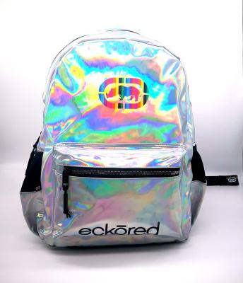 China Large Capacity Waterproof High Quality Holographic Pu Back To School Bag Teenagers Backpack DayPack for sale