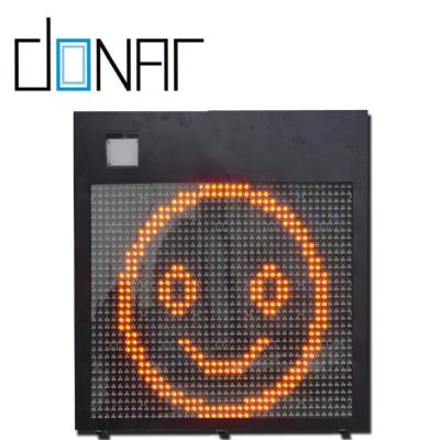 China Aluminum Alloy 5052 Solar Power 2 Digit Radar Speed ​​Sign Smile/Cry Face Dual LED Color for sale