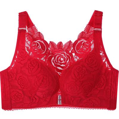 China QUICK DRY Women Plus Size Rose Bra New Design Breathable Wire Free Women Lace Up Push Up Bra for sale