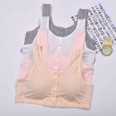 China Plus size antibacterial no rims vest top bra slim cup front closure gathered bra and sponge can unpick and wash for sale