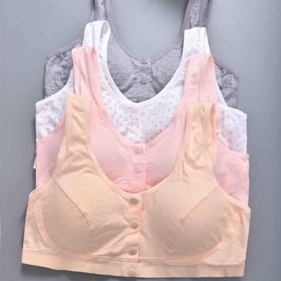 China Antibacterial women front closure plus size bra gathered and rim don't invest bra top sponge can unpick and wash for sale