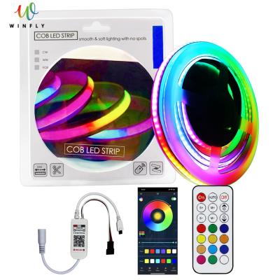 China Decorative Lighting RGB COB LED Strip 210LED RGBIC Dream Color 5V Digital LED Strip With 2812 COB Strip for sale