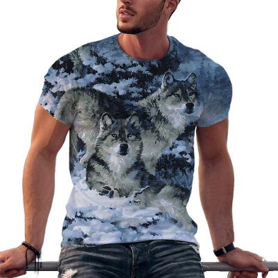 China Other Men's Fashion Printed T-shirt Fashion Custom 3D Wolf Print T-shirt for sale