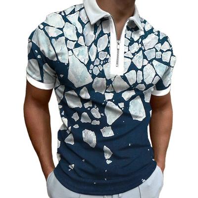 China 2023 other men's fashion polo shirt 3D printed short sleeved polo shirt for sale