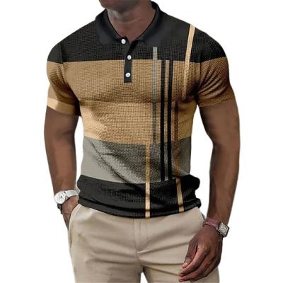 China Other fashion men's solid 3D printed polo shirt printed polo men's casual top for sale