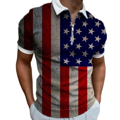 China 2023 other fashion men's solid 3D printed polo shirt printed polo men's casual top for sale