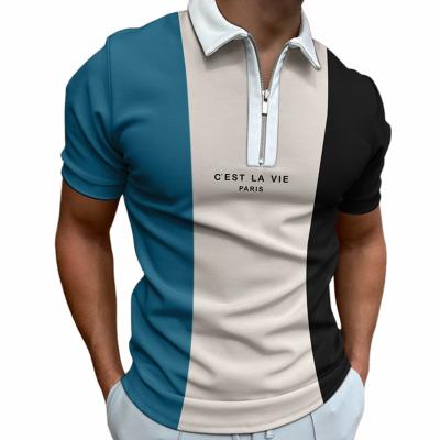 China Other Men's 3D Polo Shirt Custom Printed Casual Printed Sleeved Short Sleeved Polyester Fabric 100% Customizable Logo for sale