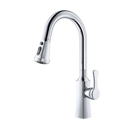 China Modern Kitchen Sink Faucet Long Rotating Sprinkler Hot And Cold Water Kitchen Faucet Pull Out for sale