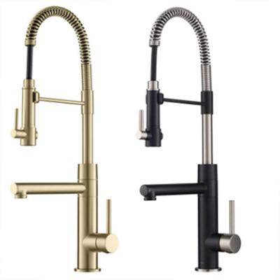 China Modern Functional Double Pull Kitchen Faucet Spring Kitchen Pull Faucet for sale