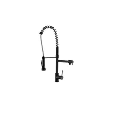 China Modern Black Spring Kitchen Faucet Pull Out Kitchen Sink 304 Stainless Steel Faucet for sale