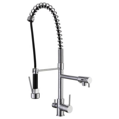 China Modern Chrome Plating Spring Pot Kitchen Faucet Sink Faucets White Factory Price Free Water Kitchen Faucet Pull Out Faucet for sale