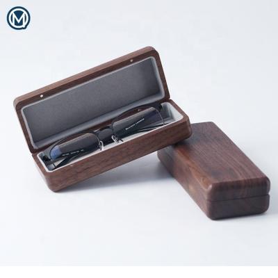 China New Arrival Handmade Luxury Natural Walnut Glass Cases Sunglasses Wooden Box Packaging for sale