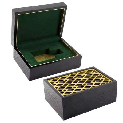 China Wholesale Handmade Black High End Luxury Unique Design Arabian Perfume Box For Gift for sale