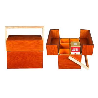 China 2023 Handmade Hot Selling Customize 6 Bottle High Gloss Paint Wooden Gift Set Wine Box Wholesale Factory Made for sale