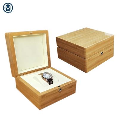 China Handmade luxury high gloss natural bamboo watch box packaging for watch storage for sale