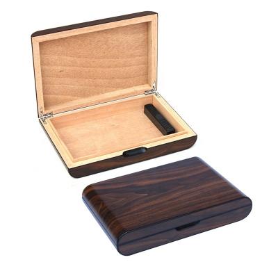 China Handmade Cedar Wood Wooden Portable Travel High End Luxury Spanish Box Curved Cigar Humidor with Humidor for sale