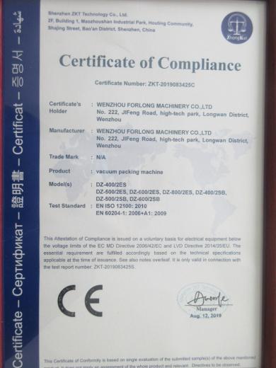 CE - Wenzhou Forlong Machinery Co., Ltd.