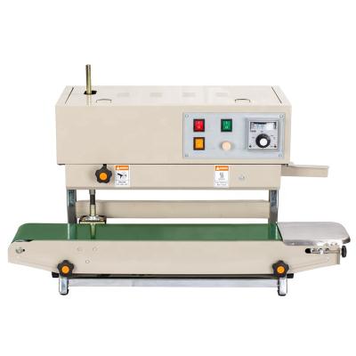 China Automatic beverage sealing machine/continuous band sealer machine DBF-900LW/FR-900 sealing machine for plastic bag Te koop