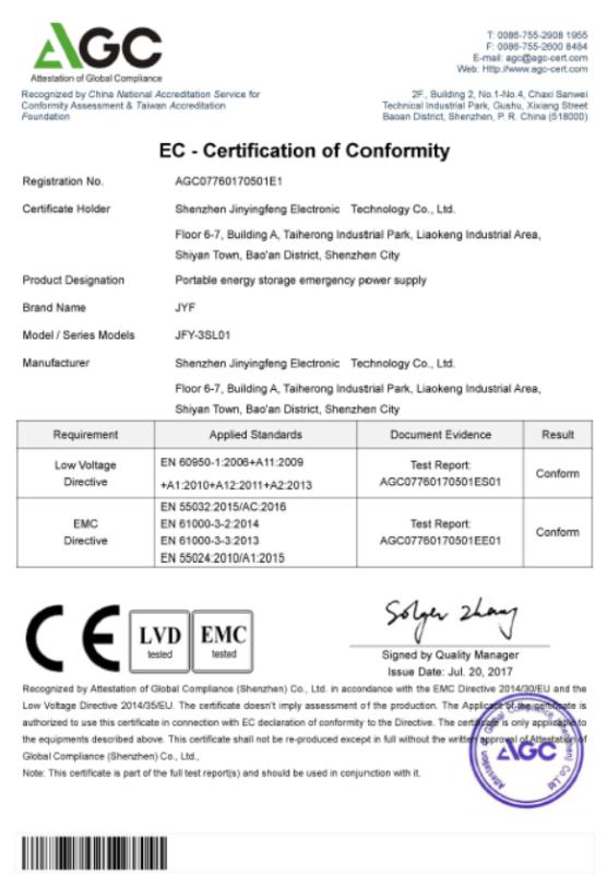 CE - Shenzhen Jinyingfeng Electron Technology Co., Ltd.