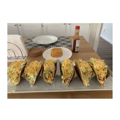 China Sustainable Taco Holders Stainless Steel Set of 4, Reversible Tortilla Tray Taco Tuesday Holder Makes Prep a Breeze, No Mess for sale