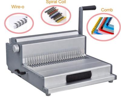 China 3 in 1 multifunctional binding machine for comb, wire-o and spiral coil MF360 for sale