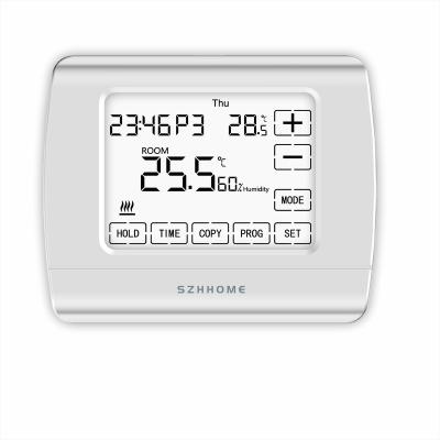 China Modern Large LCD Boiler Floor Heating Programmable Touch Screen Thermostat for sale