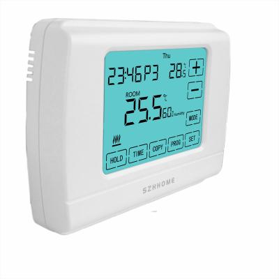 China Modern Large LCD Boiler Floor Heating Programmable Touch Screen Thermostat for sale