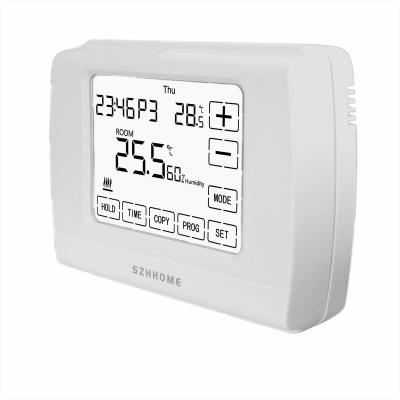 China Modern Large LCD Boiler Floor Heating Programmable Touch Screen Thermostat for sale