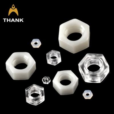 China M2 M2.5 M3 M4 M5 M6 M8 M10 M12 Hex Nut M2 M2.5 M3 M4 M5 M6 M8 M10 M12 Heavy Industry White And Black Color Plastic Nylon Nuts for sale