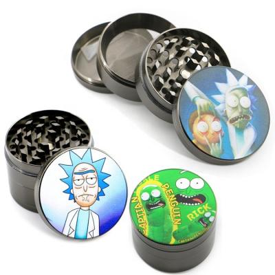 China 4 Part Model Aluminum/Zinc Alloy 40mm 50mm 55mm Cartoon 63mm Custom Aluminum Portable Herb Tobacco Grinder For Smoking Wholesale Herb Grinders for sale