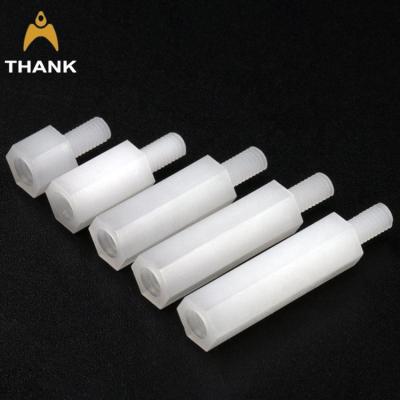 China Hot Sale White/Black M2 M2.5 M3 M4 M5 Custom Plastic Nylon 66 Male To Hex PCB Female Threaded Nylon Standoff Standoff for sale