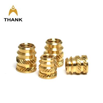 China Custom Heavy Industry Size M1.2 M1.6 M2 M2.5 M3 M3.5 M4 M5 M6 M8 Heat Staking Brass Knurled Cooper Insert Nut For Plastics for sale