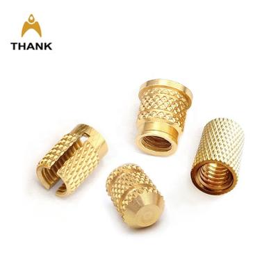 China Custom Size M1.6 M2 M2.5 M3 M3.5 M4 M5 M6 M8 Heavy Industry Through Hole Threaded Insert Brass Knurled Nut For Plastic Injection for sale