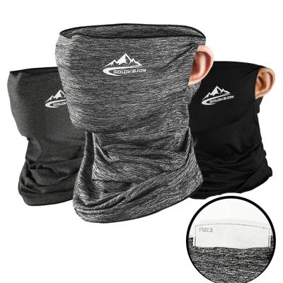 China Sweat Absorption In Headwear Running Sports Fishing Promotion Polyester Ice Tube Bandana Silk Recycling Scarf With Filter for sale