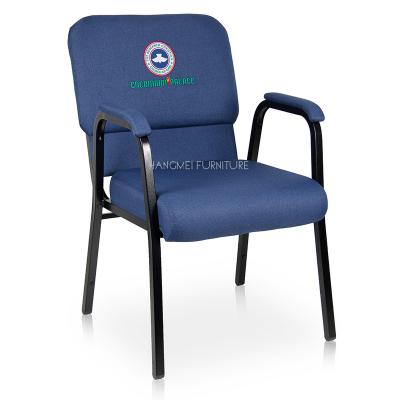 China Wholesale Modern Metal Congress Bishop Auditorium Upholstered Canvas Dining Chair For Church for sale