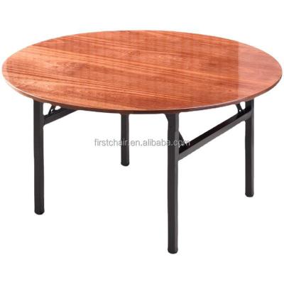 China Hotel Furniture Traditional Event Good Quality Veneer Fireproof Plywood Dining Banquet Hall Folding Table for sale