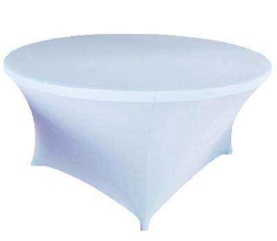 China Oilproof 72 Inch Round Stretch White Spandex Table Cloth for sale