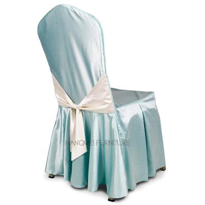 China Hotel Furniture Comfortable Wholesale Soft Satin Customized Color Wedding Banquet Cover For Chair for sale