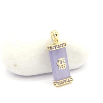 China Emerald Lavender Purple Pendant For Daily Jewelry Exquisite Luxury 14k Solid Gold CLASSIC for sale