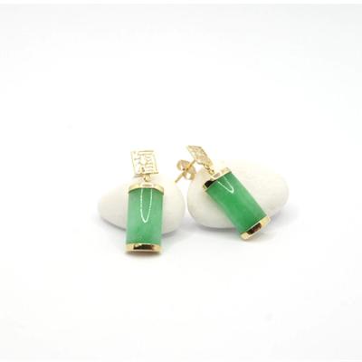 China CLASSIC Simple And Generous Party Wedding Pure 14k Gold Earrings For Anniversary for sale