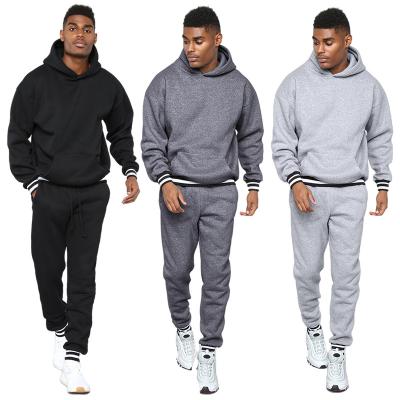 China Wholesale White Brand Logo Mens Polyester Cotton Tracksuit Jogger Tracksuit Solid Custom Sweat Suit Breathable For Men for sale