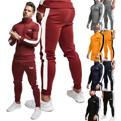 China Hot Sales Breathable Jogging Tracksuit Multiple Colors Men Fitted Slim Tracksuits Two Piece Pants And Tops Set Sweatsuit for sale