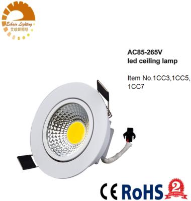 China Indoor Lighting Led Downlight COB Ceiling Spot Light 3w 5w 7w AC85-265V Indoor Lighting Led Ceiling Recessed Lights Indoor Lighting for sale