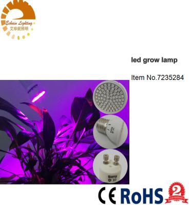 China Indoor lighting 4W 72leds smd3528 E27 E14 GU10 led grow light red blue UV IR led growing lamp for hydroponics flowers plant vegetables AC85~265 for sale