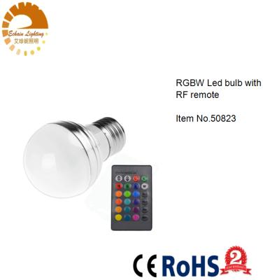 China Indoor Lighting AC85~265V E27 RGB Led Bulb 3W With IR Remote E27 LED LAMP for sale