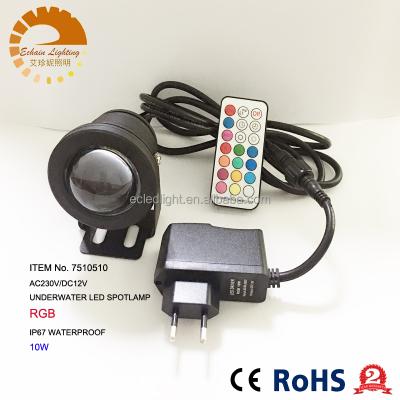 China Pool Led Underwater Light RGB 10W 12V Led Underwater Fountain Light 12 Colors IP67 Waterproof Pool Lamp Lighting for sale