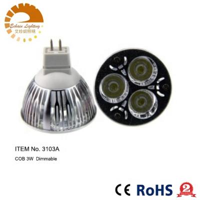 China 3W Plastic Projector COB E26 E27 E14 GU10 Dimmable LED Lamp Base 240-270lm for sale