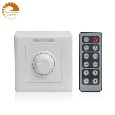 China DC12-24V Plastic Wall Rotation Led Dimmer w/12-key IR Remote for sale